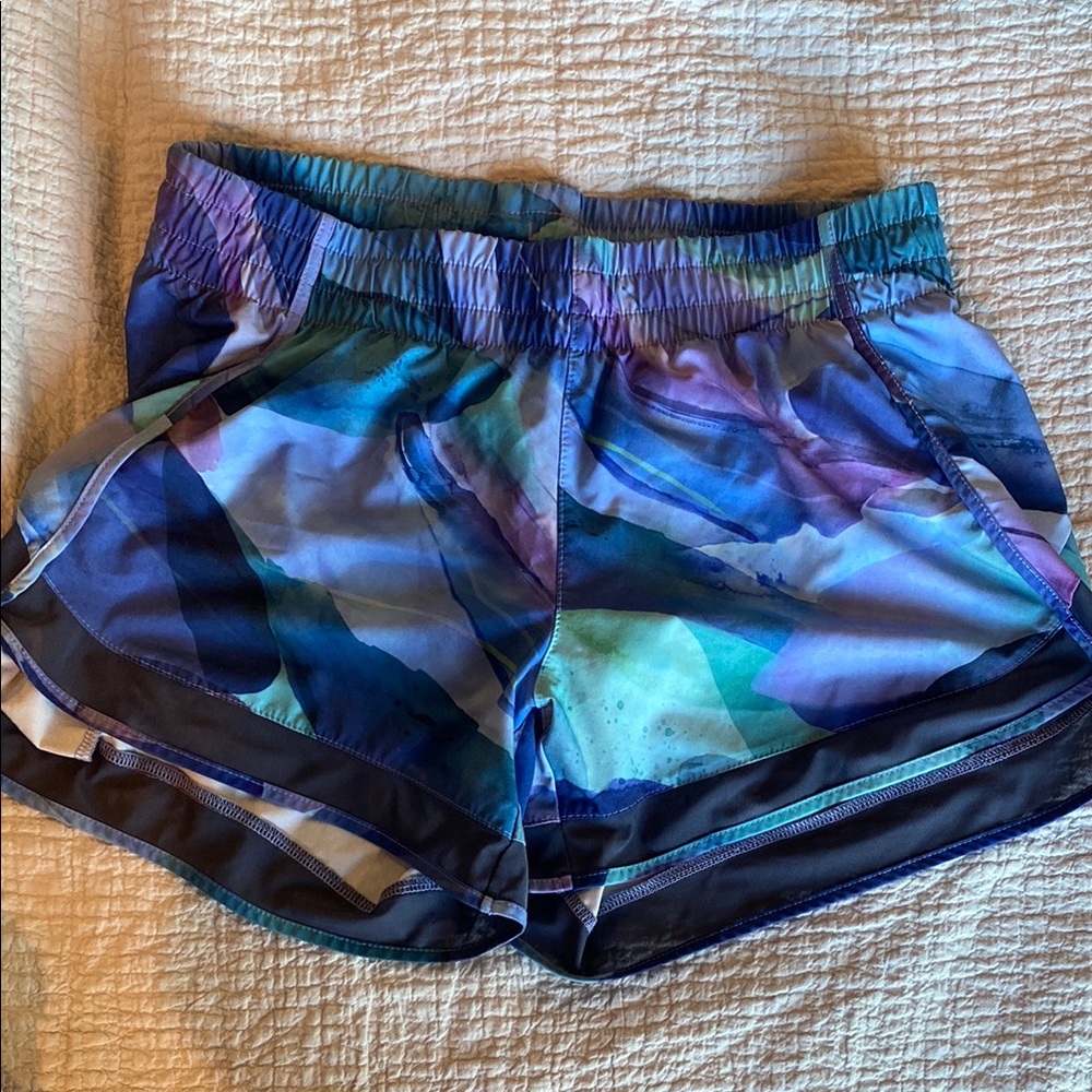Women's Athleta Mesh Racer Run Multicolor Athletic Shorts